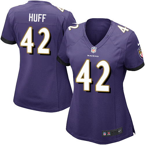 Women's Game Marqueston Huff Nike Jersey Purple Home - #42 NFL Baltimore Ravens